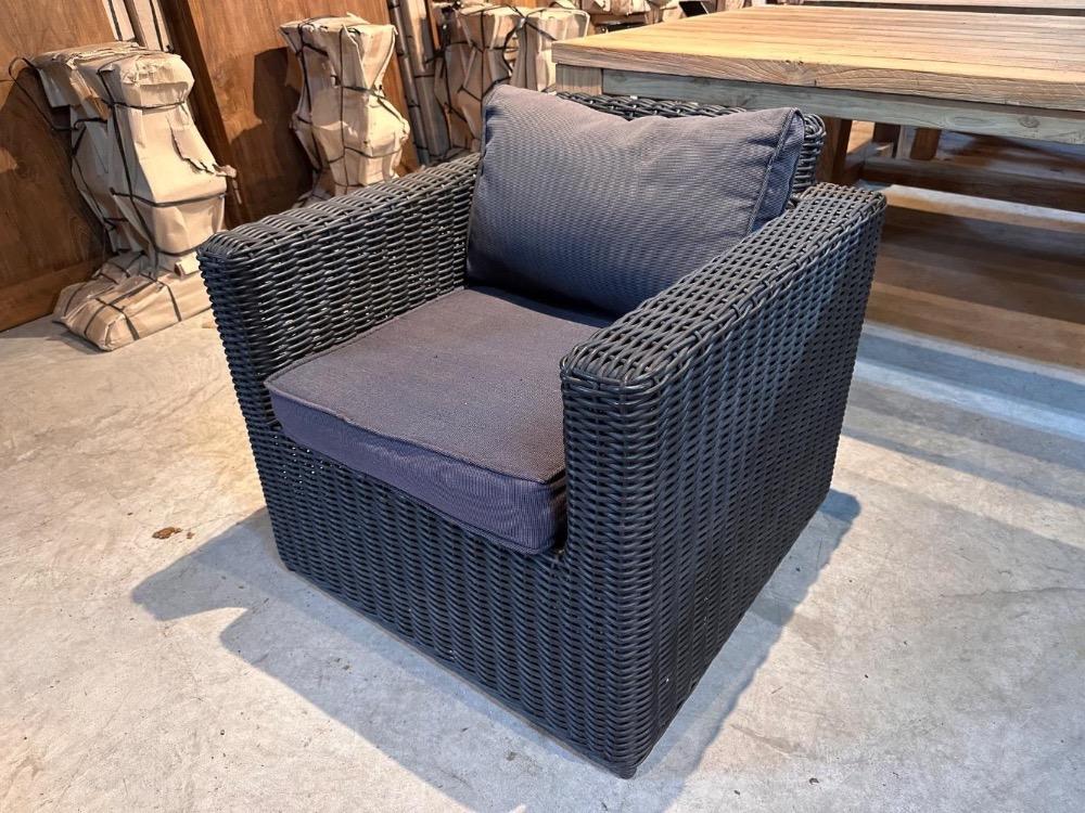 Tuinstoel zwart recht 