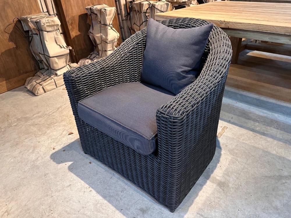 Tuinfauteuil zwart rond 