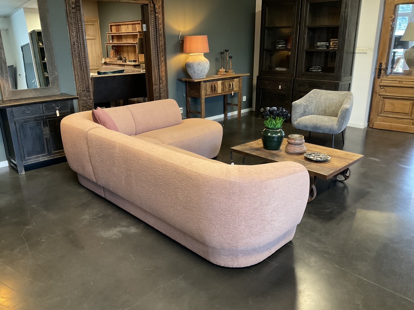 Bank Edinburgh 3-zits met Ottoman in stof Gear Powder 209