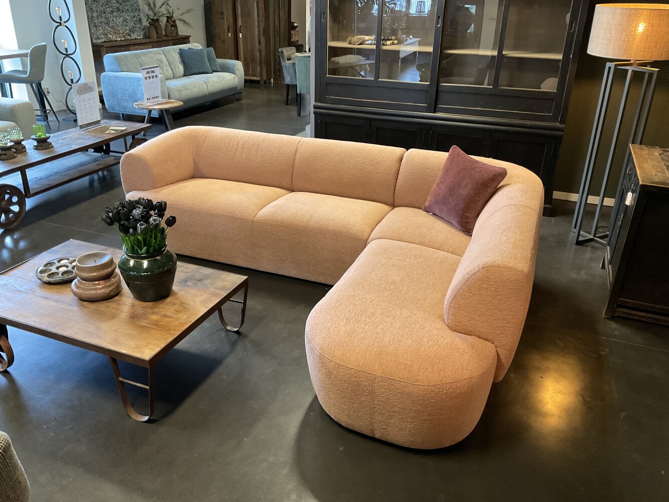 Bank Edinburgh 3-zits met Ottoman in stof Gear Powder 209