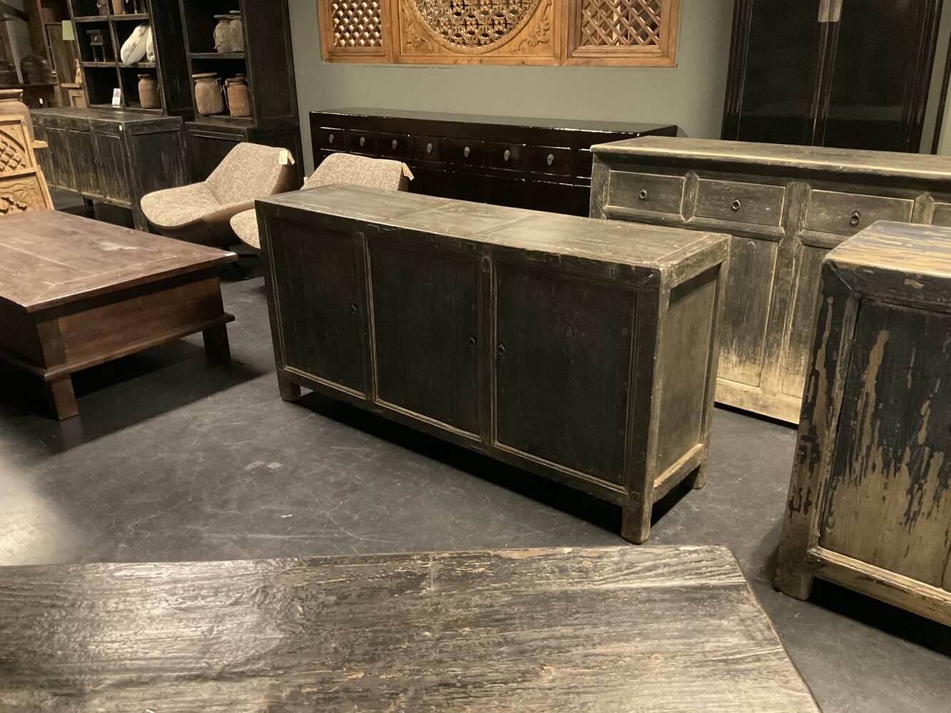 Dressoir oud 4 deuren sober landelijk