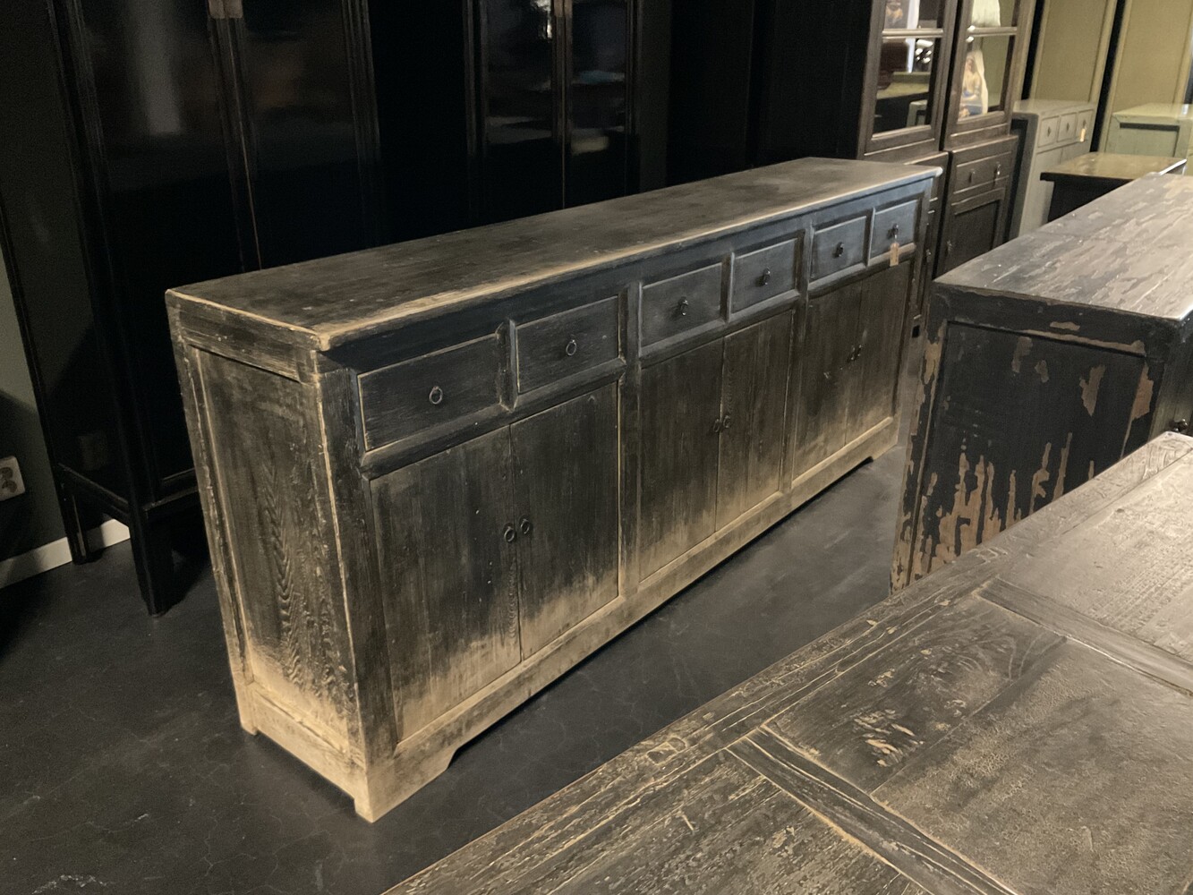 Dressoir oud 6 deuren sober landelijk