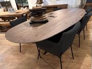 Eettafel eiken Deens ovaal 3 cm verjongd 