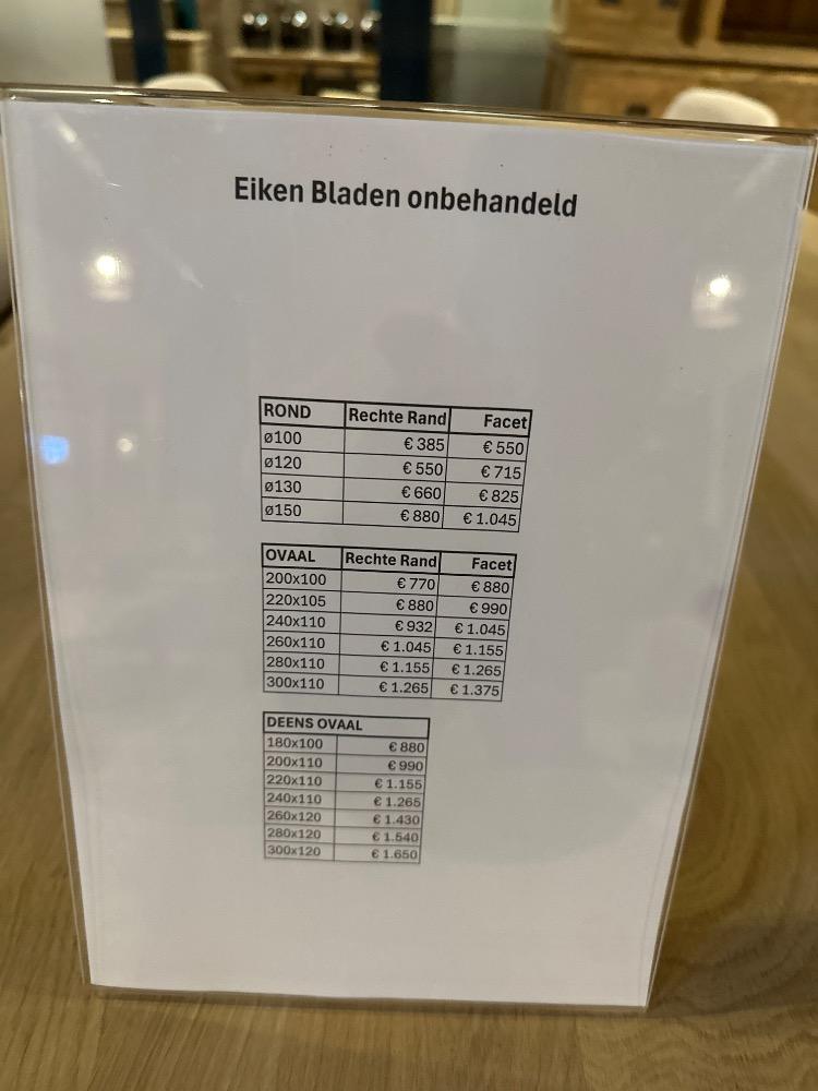 Eettafel Eiken Deens Ovaal