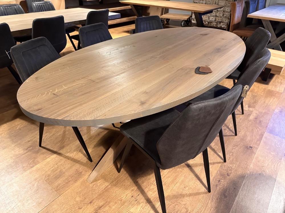 Eettafel ovaal eiken 4cm 