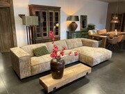 Elementenbank Amazon 1,5 + 1,5 + Divan in stof Cyclamen