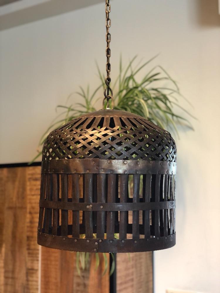 Socialisme dichtheid Bevestigen Hanglamp gevlochten ijzer 40cm - Hanglampen - Stoere industriële  verlichting uit Kessenich - Colonial Warehouse