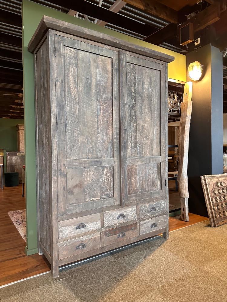 Kast 2 deurs RAW recycled teak landelijk rustiek Colonial Warehouse Kessenich