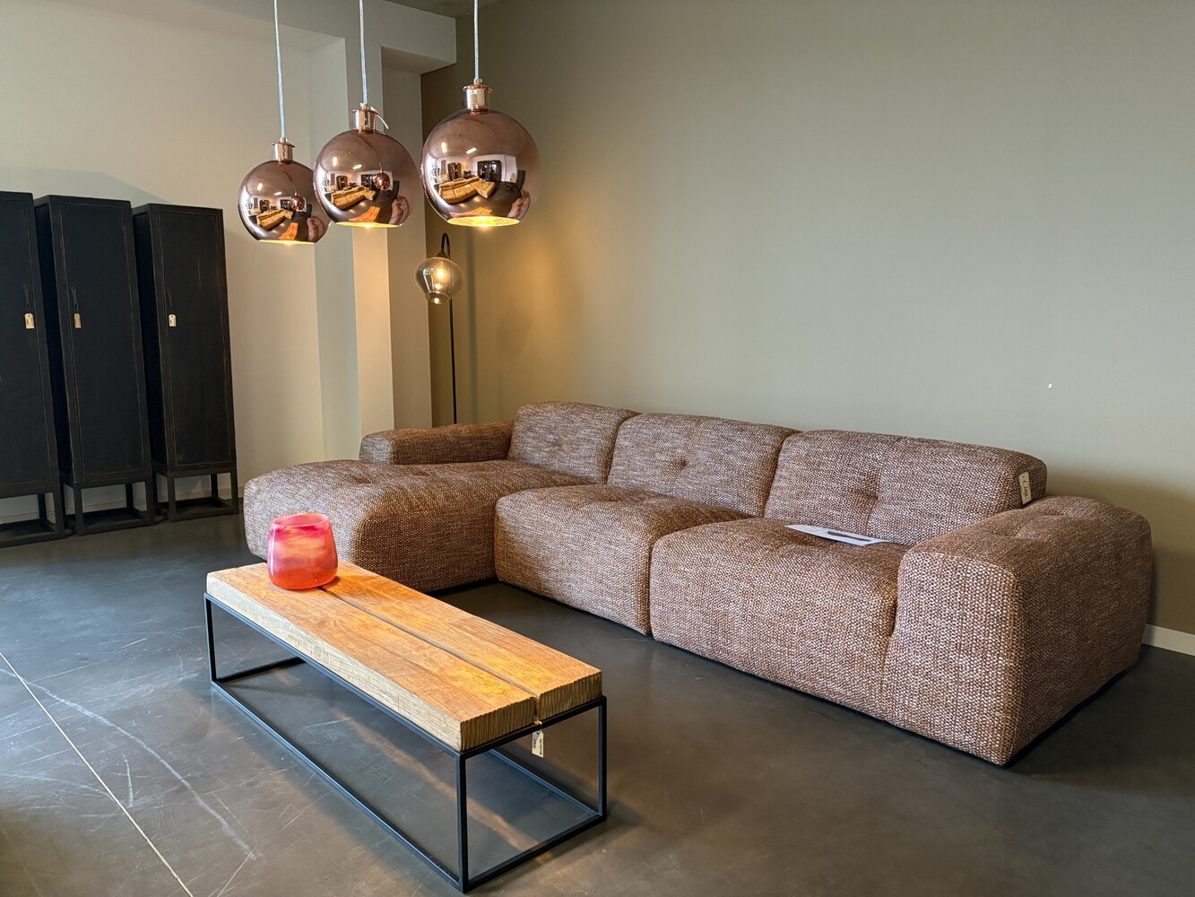 Loungebank Fresh 3-zits met Divan in stof Avento