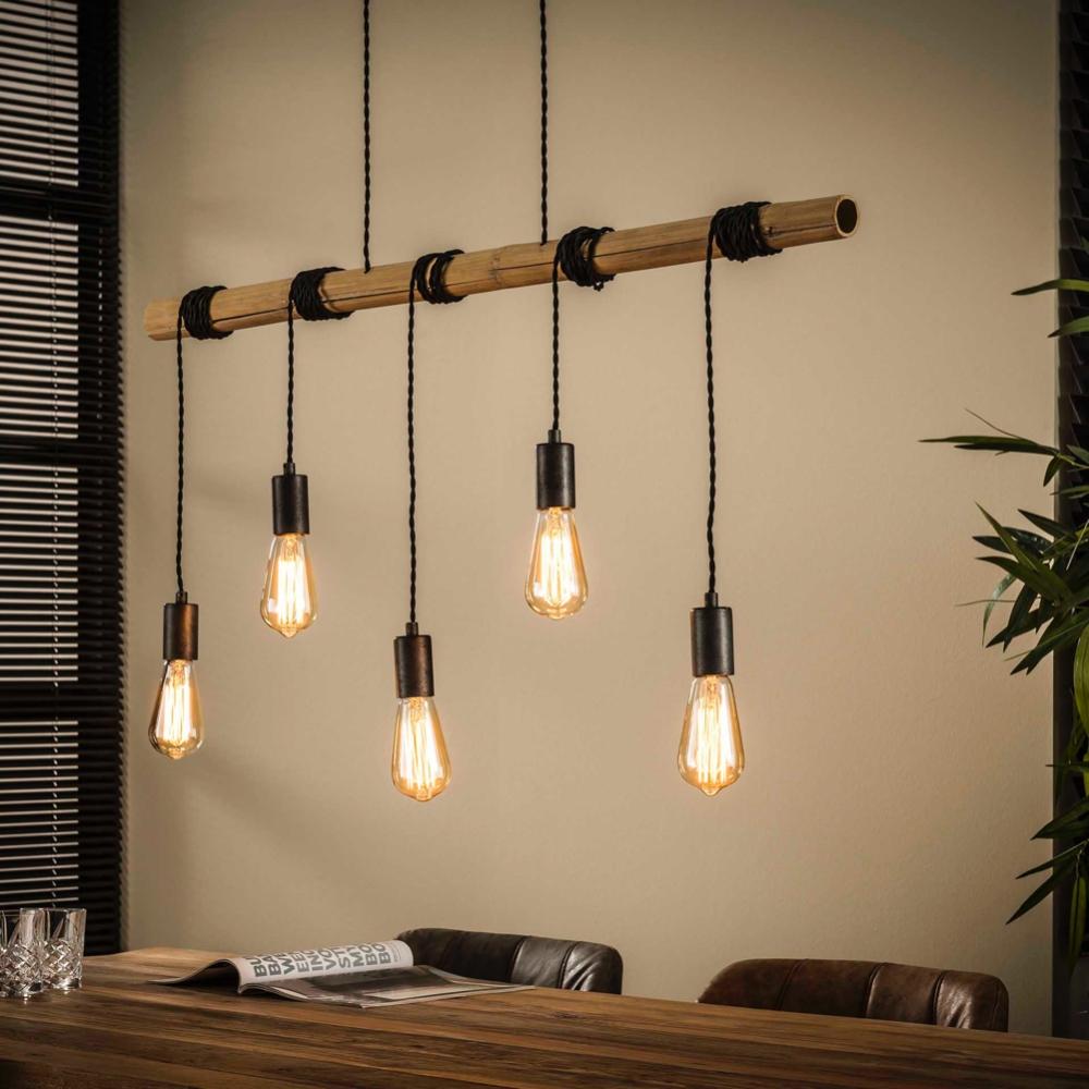 Woud Opwekking cement Nieuw Stoere lamp bamboo 5 wikkel - Stoere industriële verlichting uit  Kessenich - Colonial Warehouse