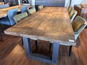 Oud eiken tafel in wax kleur 