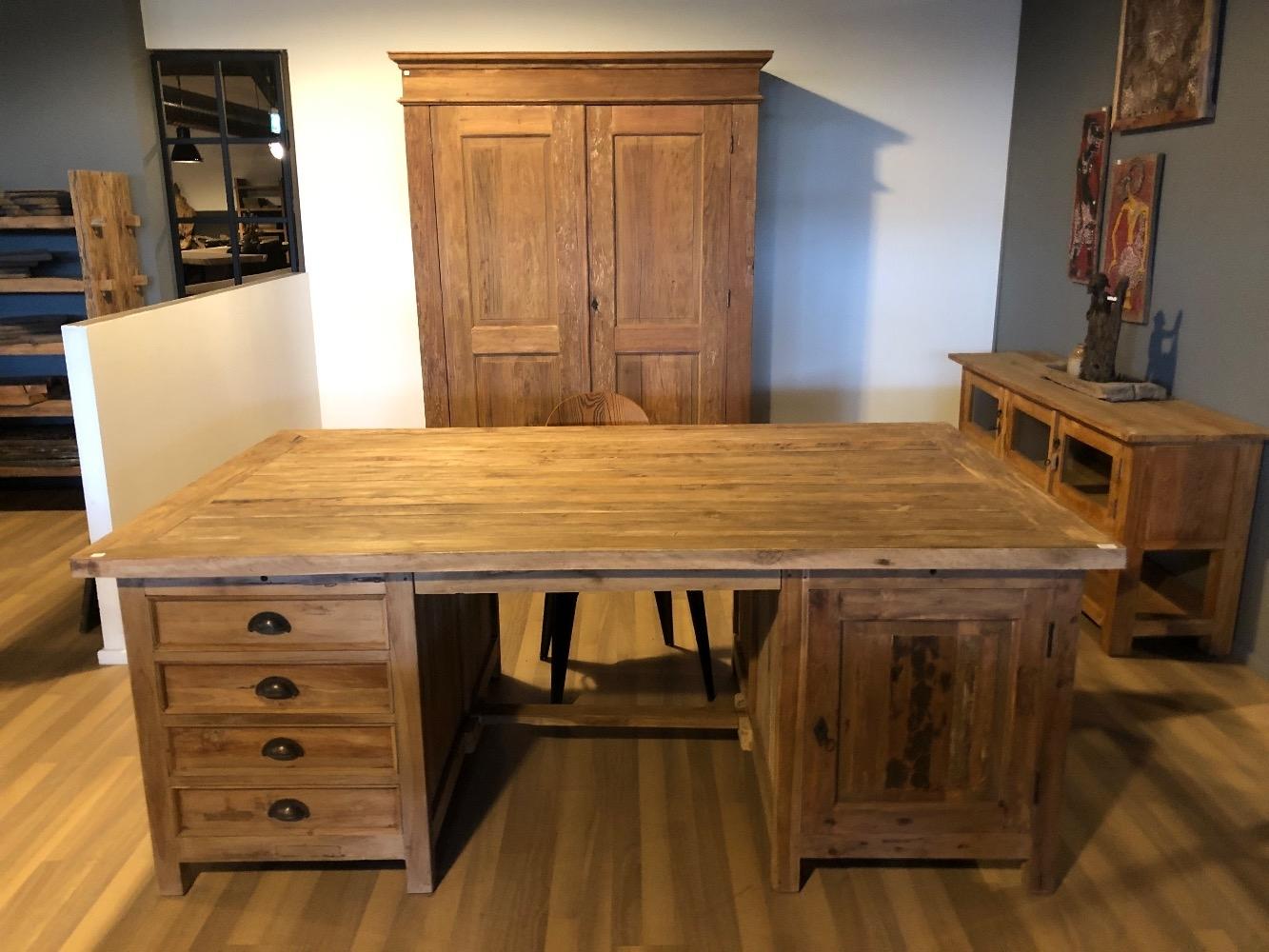 hoofdkussen Diversen viel Partnerdesk Recycled Teak 200​ - Bureaus oud teak - Landelijk en stoer  wonen begint gewoon in Kessenich - Colonial Warehouse