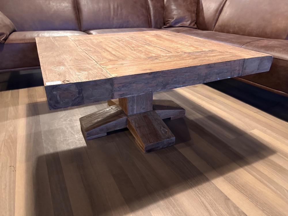 Salontafel oud teak blad 8 cm