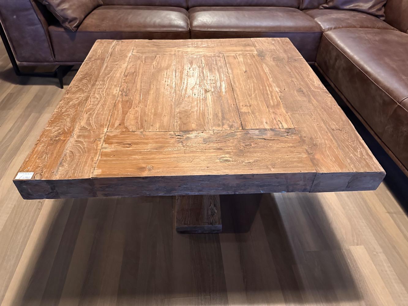 Salontafel oud teak blad 8 cm