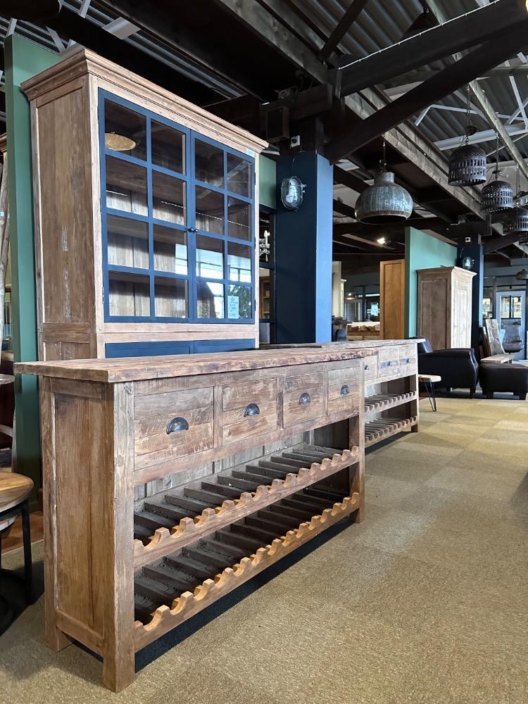 Sidetable oud teak 4 lades