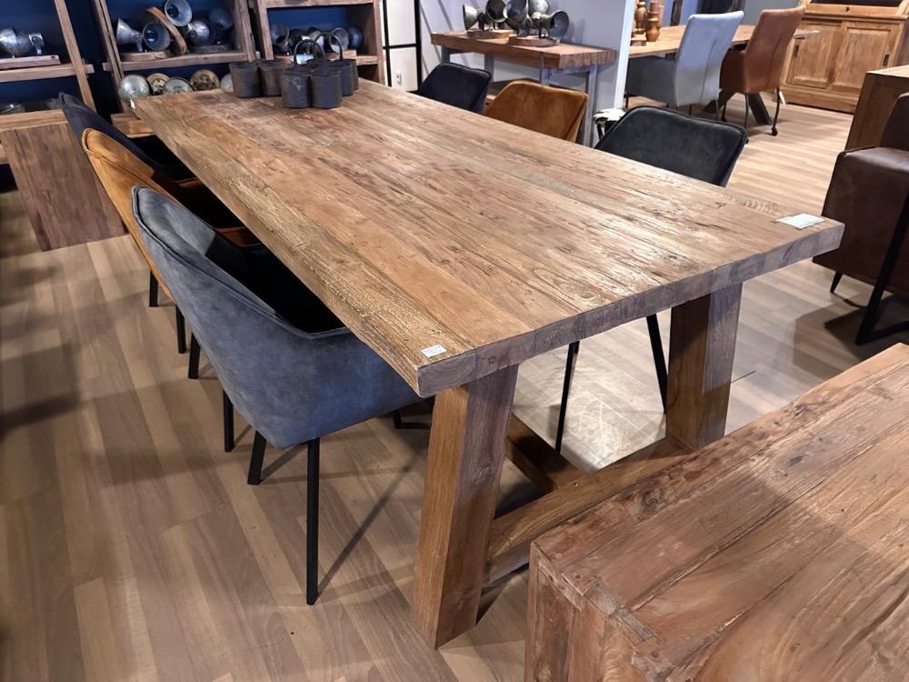 Tafel oud teak A poot blad 5vm