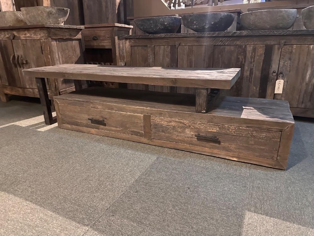 Tv meubel 2 lades Raw teak