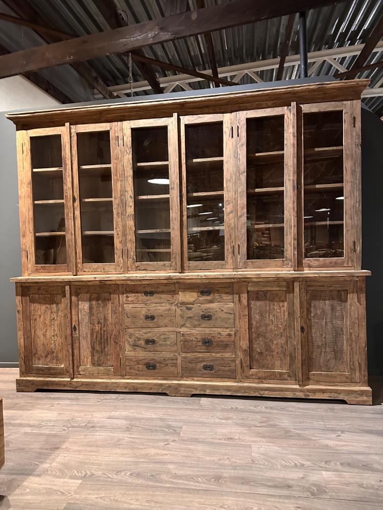 Vitrinekast oud teak
