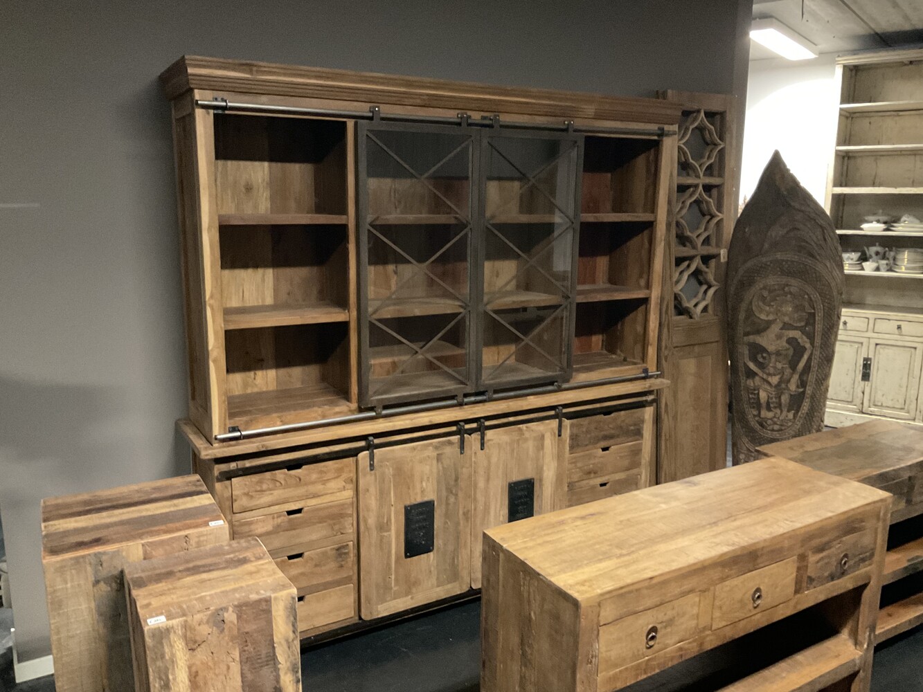 Vitrinekast Teak Earth