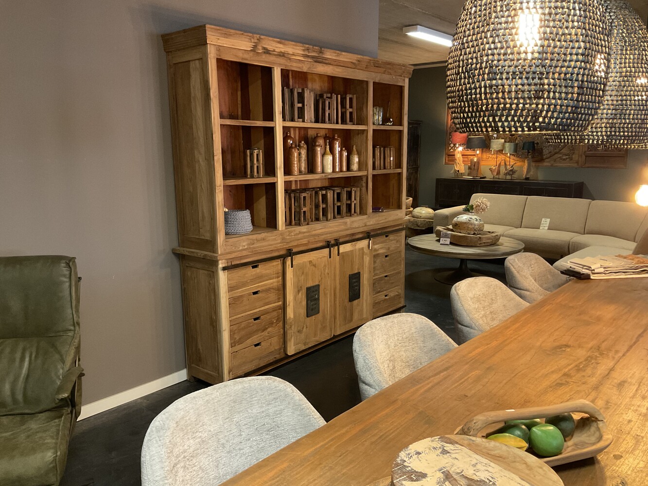 Vitrinekast Teak Earth