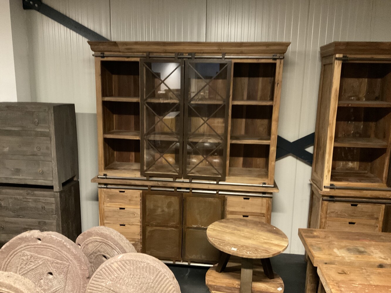 Vitrinekast Teak Roest