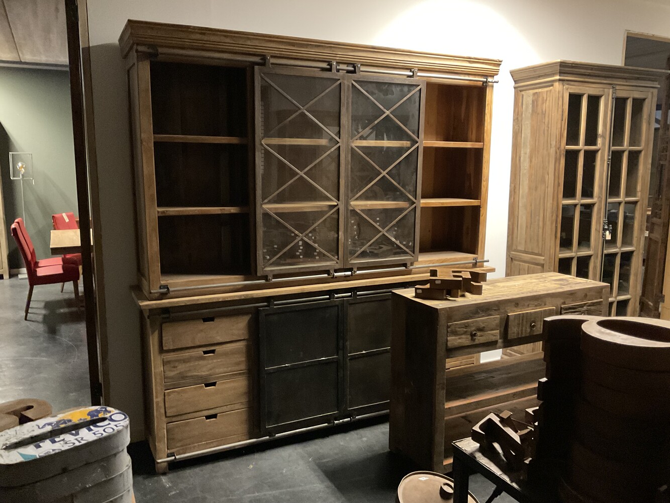 Vitrinekast Teak Roest