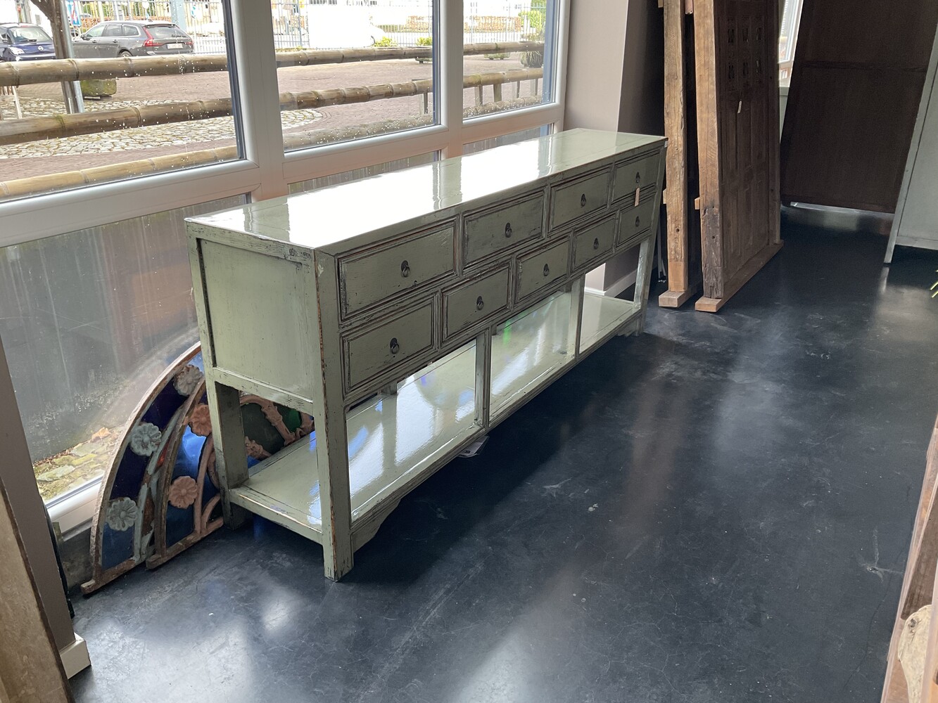 Wandtafel 9 lades gelakt hoogglans